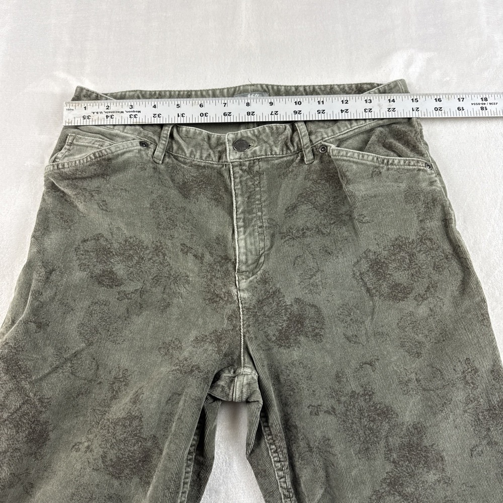 J Jill Green Floral‎ Corduroy Pants Womens 8 Soft Casual Boho Fall Comfort - Picture 5 of 8